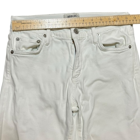 AGOLDE The Mid Rise Toni Straight Leg Jean White (Glowed) Size 26 - Picture 5 of 11